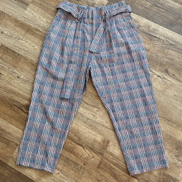 Anthropologie Hazelle Plaid Slim Paperbag Women’s 12 - Picture 3 of 5